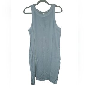 A NEW DAY White Linen/Rayon Sleeveless Women's Dress with Pockets NWT